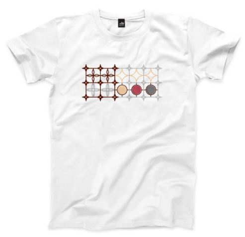 台湾の鉄窓集Tシャツ - ⽩(レトロ台湾　Tシャツ）