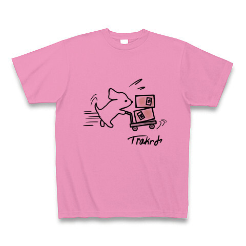 Tシャツ　忙しいLongzhi(ピンク）design by たらころ