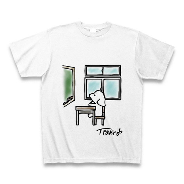 Tシャツ　猛勉強Longzhi(ホワイト）design by たらころ