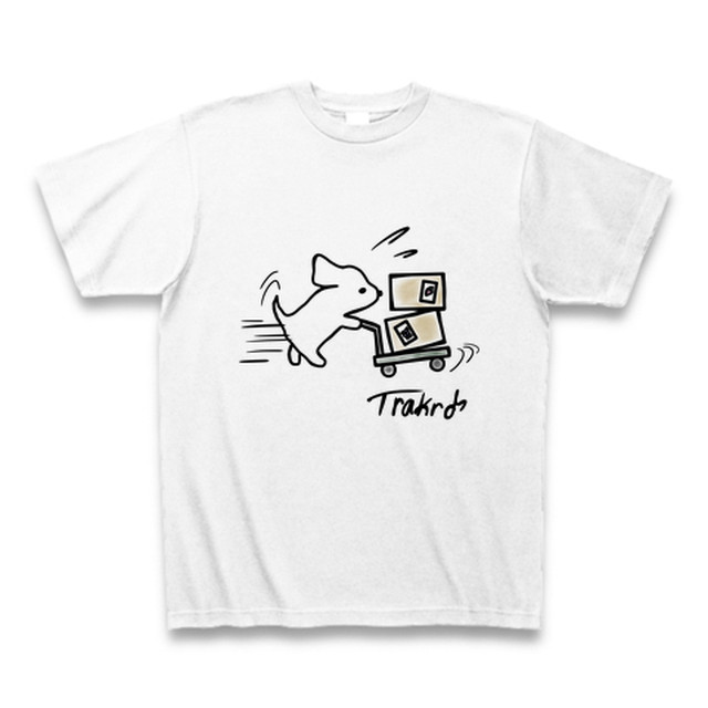 Tシャツ　忙しいLongzhi(ホワイト）design by たらころ